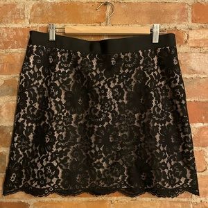 Black lace miniskirt